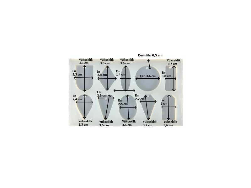 10'lu Geometrik Model Kolye Epoksi Kalıbı EPK-335 - 2