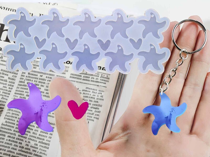 10'lu Yıldız Anahtarlık Epoksi Kalıbı EPK-896 - Kimyacınız