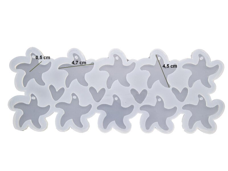 10'lu Yıldız Anahtarlık Epoksi Kalıbı EPK-896 - 3