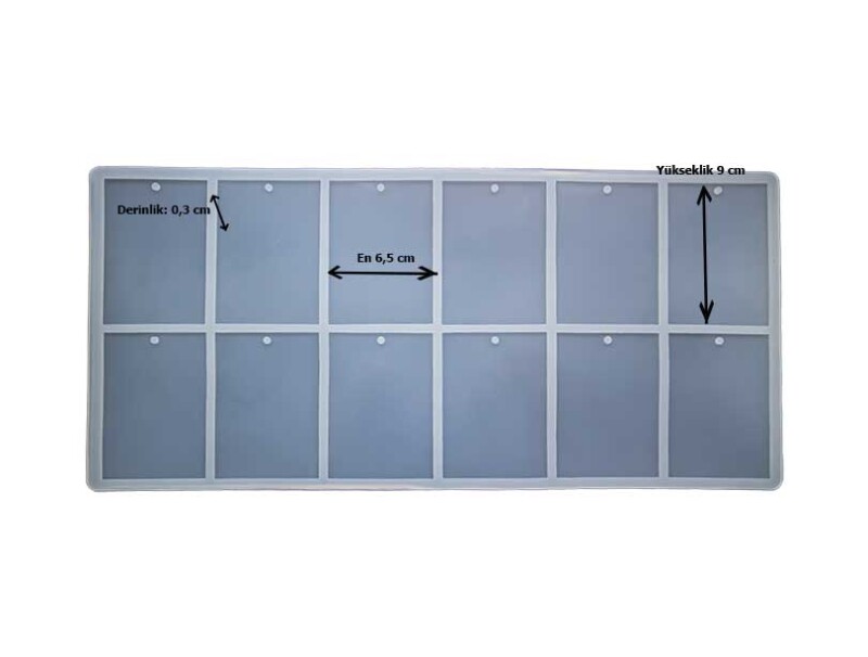 12'li Dikdörtgen Magnet Epoksi Kalıbı EPK-573 - 2