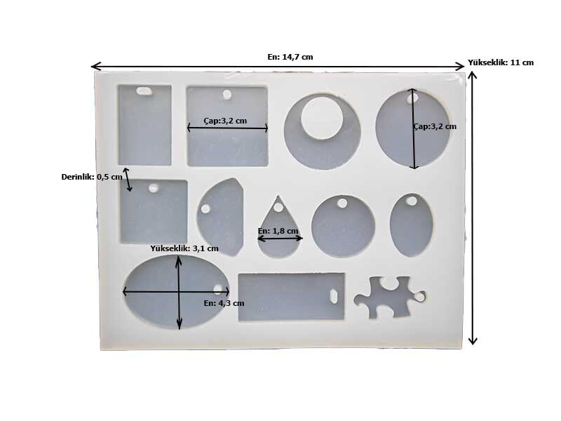 Epoksi Çoklu Geometrik Kolye Silikon Kalıbı EPK-37 - 2
