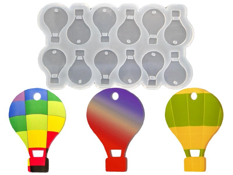 12'li Kapadokya Balonu Anahtarlık Epoksi Kalıbı EPK-895 - Kimyacınız