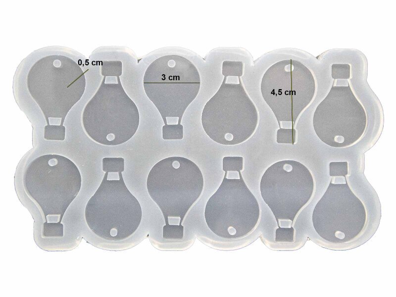 12'li Kapadokya Balonu Anahtarlık Epoksi Kalıbı EPK-895 - 3