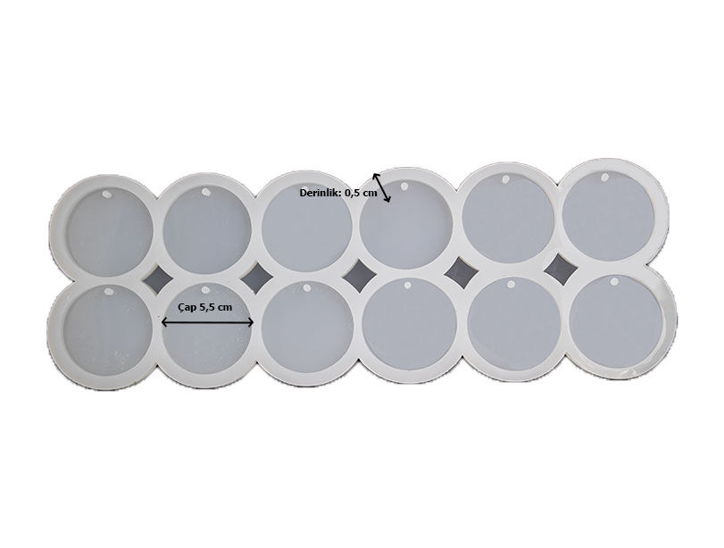 12'li Yuvarlak Anahtarlık Epoksi Kalıbı EPK-532 - 2
