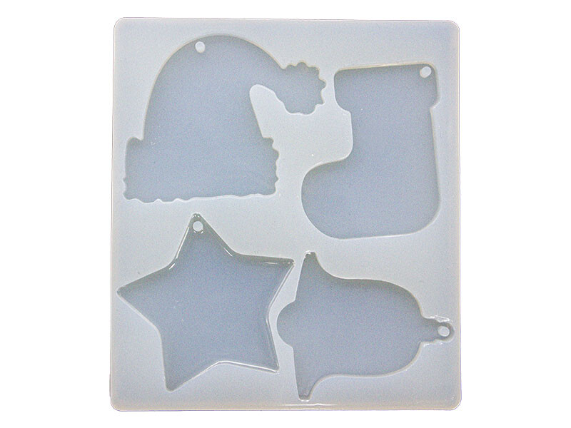 4'lü Kar Motif Yılbaşı Süsü Epoksi Kalıbı EPK-773 - 2