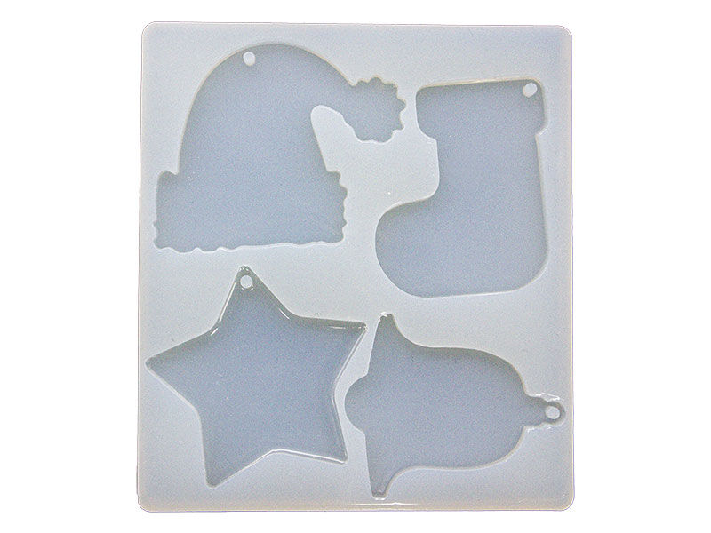 4'lü Kar Motif Yılbaşı Süsü Epoksi Kalıbı EPK-773 - 2