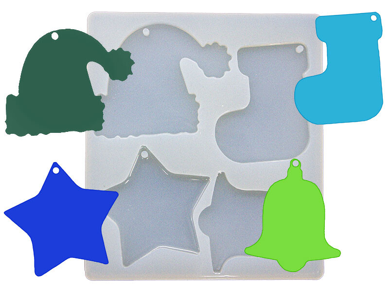 4'lü Kar Motif Yılbaşı Süsü Epoksi Kalıbı EPK-773 - 1