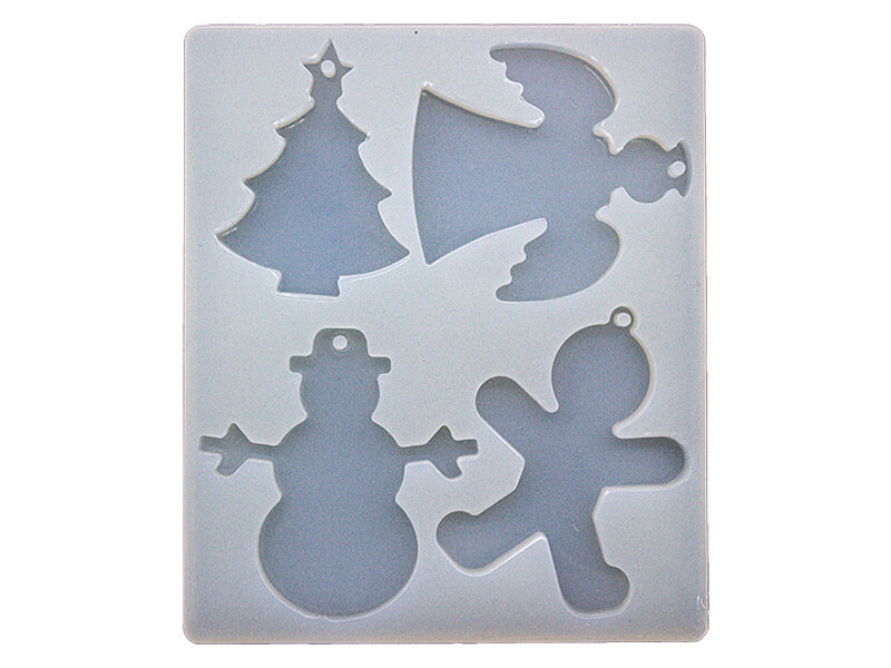 4'lü Noel Motifli Yılbaşı Süsü Epoksi Kalıbı EPK-770 - 3