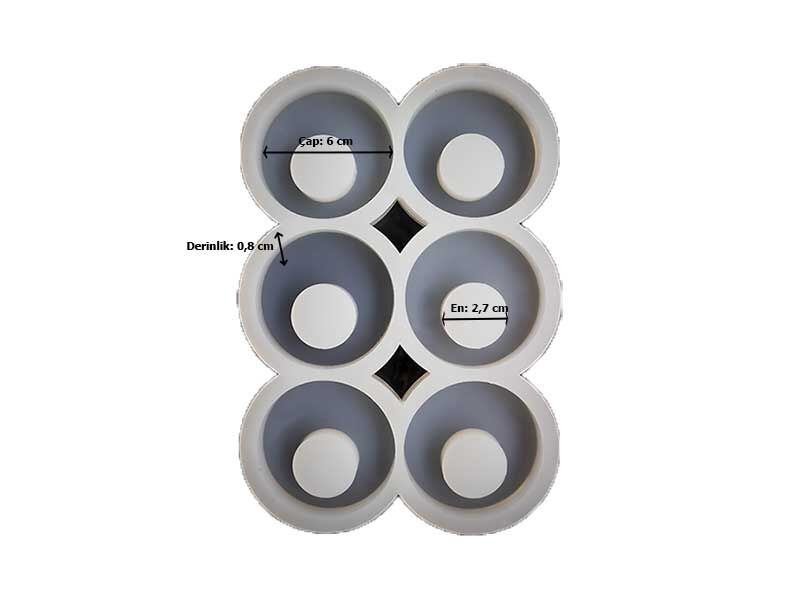 6'lı Yuvarlak Peçete Yüzüğü Epoksi Kalıbı EPK-604 - 2