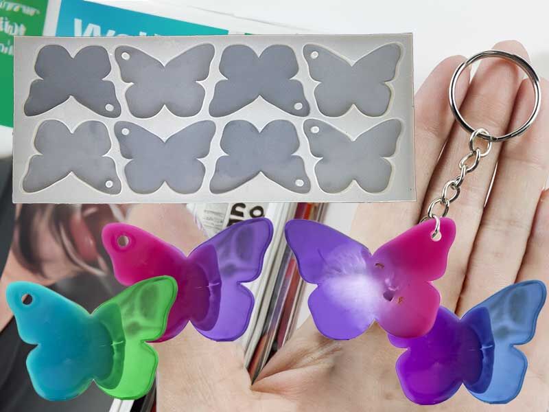 8'li Kelebek Anahtarlık Epoksi Kalıbı EPK-400 - 1