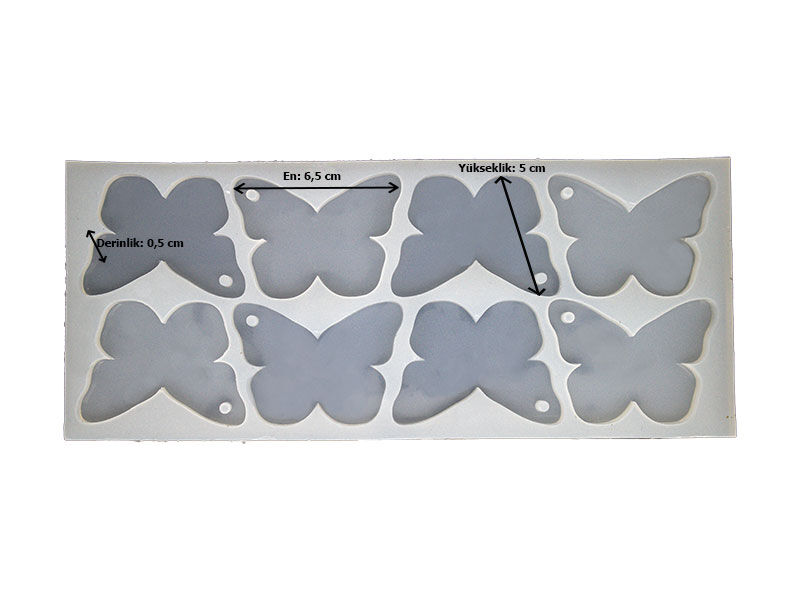 8'li Kelebek Anahtarlık Epoksi Kalıbı EPK-400 - 2