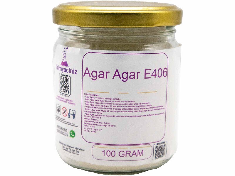 Agar Agar E406 100 Gram - Kimyacınız