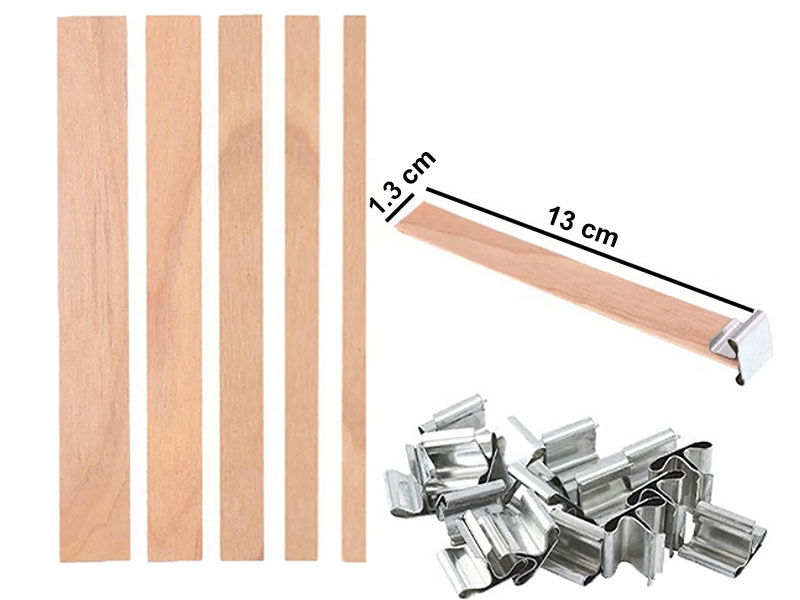 Ahşap Fitil Tutacağı - Ahşap Fitil 10'lu Set - 1
