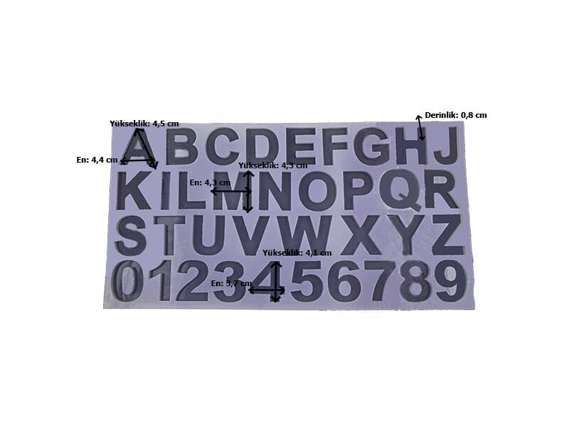 Alfabe 8 mm Harf ve Rakam Epoksi Kalıbı EPK-442 - 2