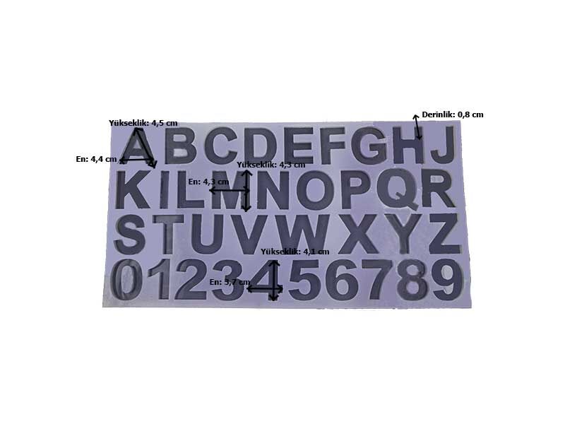 Alfabe 8 mm Harf ve Rakam Epoksi Kalıbı EPK-442 - 2