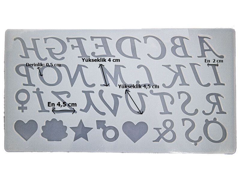 Alfabe Harf ve Emoji Epoksi Kalıbı EPK-437 - 2
