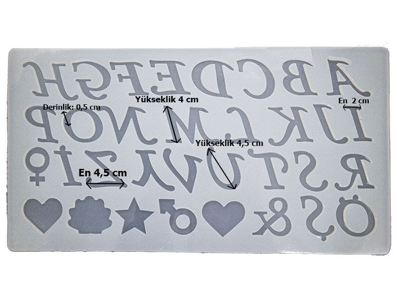 Alfabe Harf ve Emoji Epoksi Kalıbı EPK-437 - 2