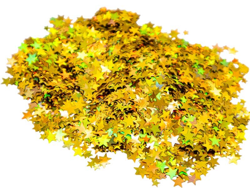 Altın Yıldız Holografik Glitter Süsleme Aksesuarı 25 GR - 2