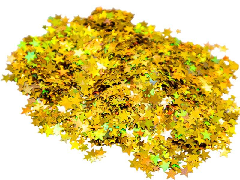 Altın Yıldız Holografik Glitter Süsleme Aksesuarı 25 GR - 2
