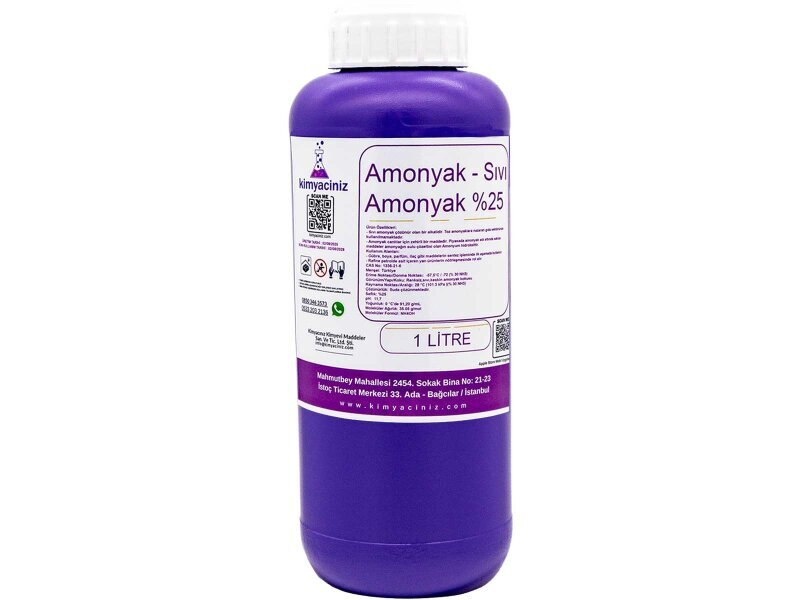 Amonyak - Sıvı Amonyak %25 - 1 LT - Kimyacınız