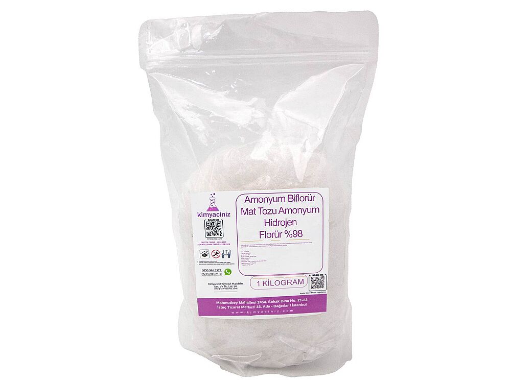 Amonyum Biflorür Mat Tozu Amonyum Hidrojen Florür %98 1 KG - 1