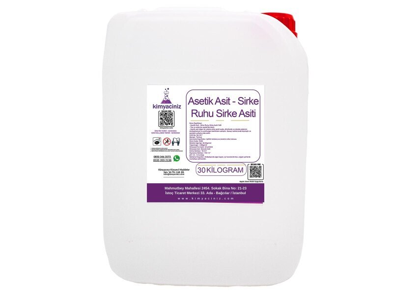 Asetik Asit - Sirke Ruhu Sirke Asiti 30 KG - Kimyacınız