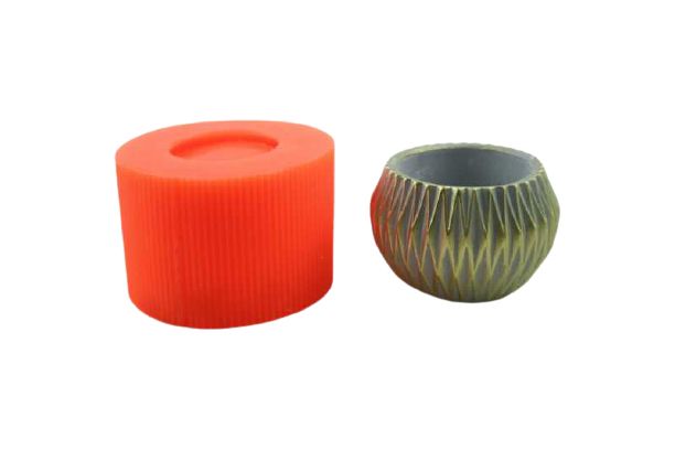 Baklava Motifli Beton Saksı Silikon Kalıp B-34 - 1