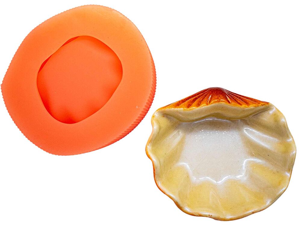 Büyük İstiridye Tabak Beton Saksı Kalıbı B-136 - 1