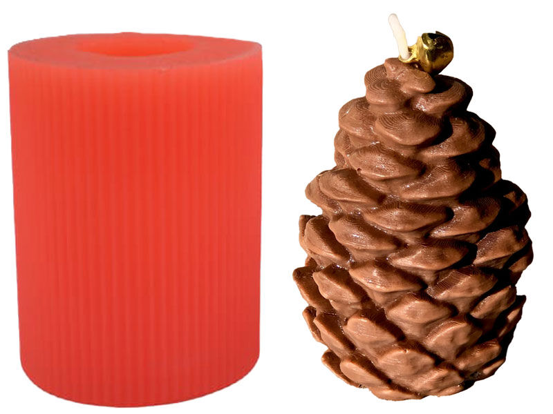 Büyük Kozalak Silikon Mum Kalıbı M-137 - 1