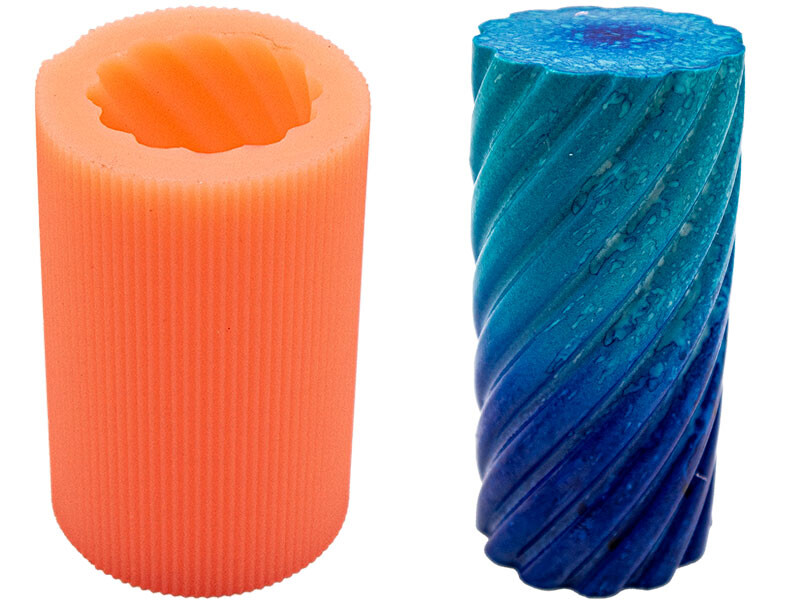 Büyük Twister Silindir Silikon Mum Kalıbı M-236 - 1
