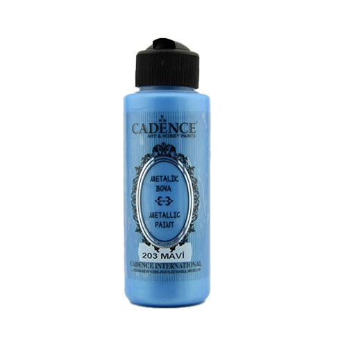 Cadence 203 Mavi Metalik Sedefli Akrilik Boya 120 ML - Kimyacınız