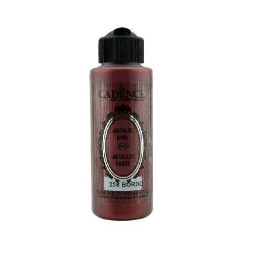 Cadence 236 Bordo Metalik Sedefli Akrilik Boya 120 ML - Cadence