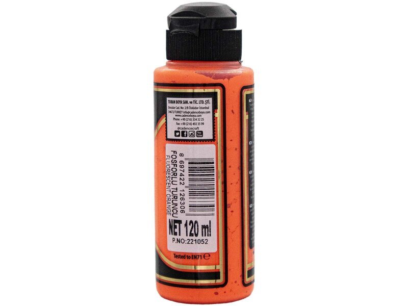 Cadence Fosforlu Turuncu Premium Akrilik Boya 120 ML - 2