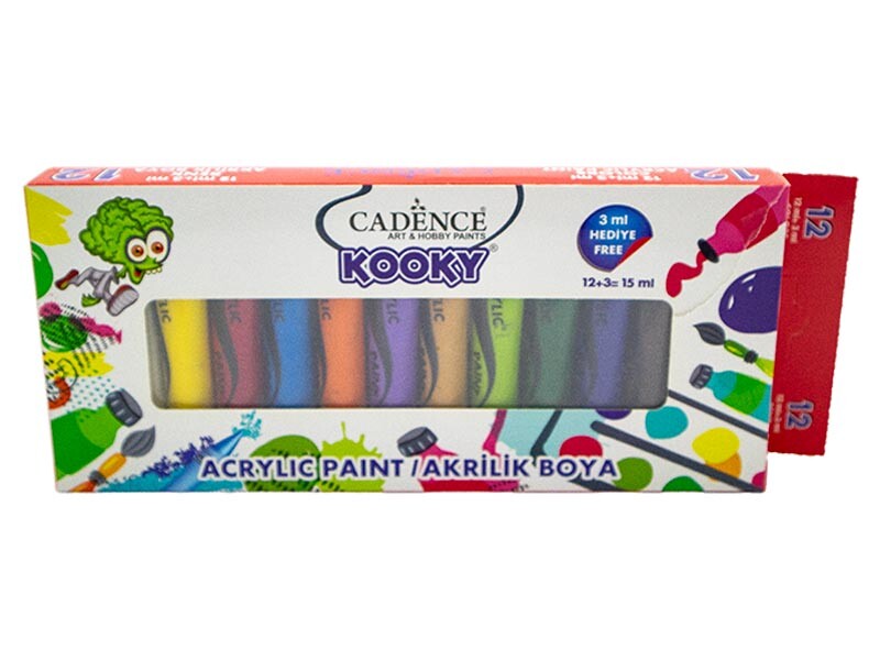 Cadence Kooky 12'li Akrilik 15 ML Boya Seti - Cadence