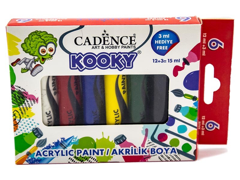 Cadence Kooky 6'li Akrilik 15 ML Boya Seti - 1