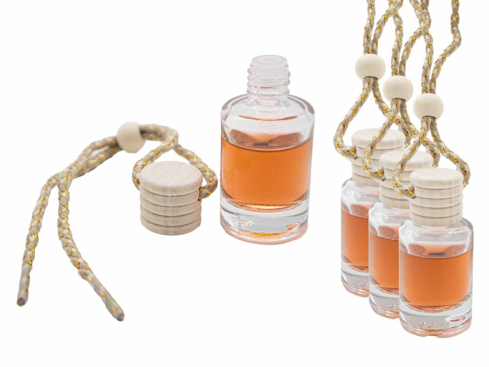 Cam Oto Kokusu Şişesi 10 ml Ahşap Kapaklı 10 Adet - 1