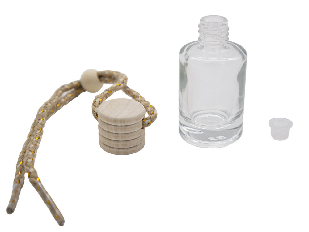 Cam Oto Kokusu Şişesi 10 ml Ahşap Kapaklı 25 Adet - 5