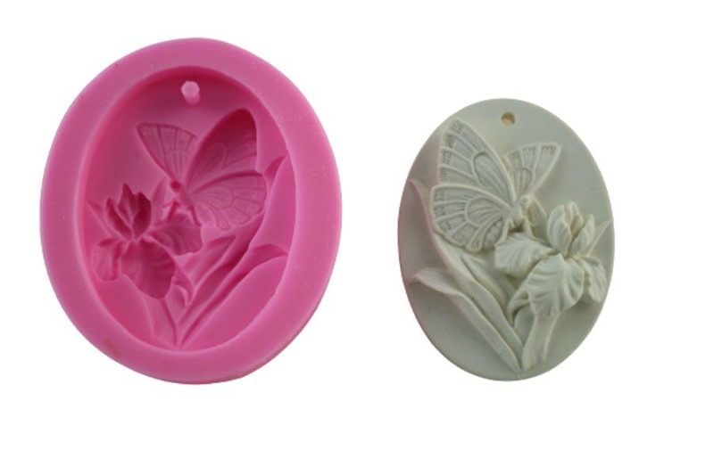 Çerçeveli Kelebekli Gül Silikon Kalıbı GÜL-35 - Kimyacınız