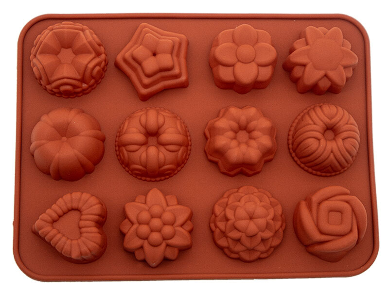 Çiçek Desenli 12'li Silikon Kalıbı KM-1061 - Kimyacınız