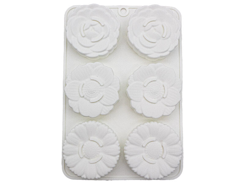 Çiçek Motifli 6'lı Silikon Kalıbı KM-175 - 1
