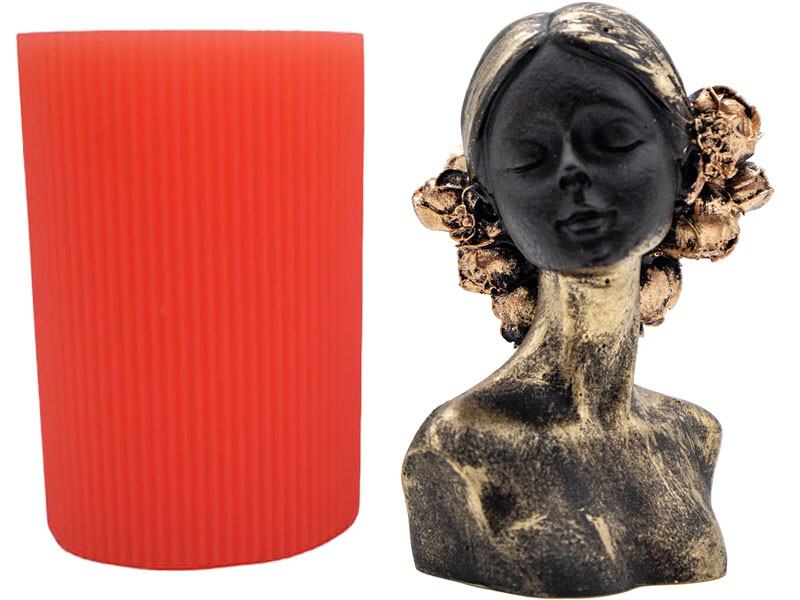 Çiçek Saçlı Kadın Silikon Mum Kalıbı M-149 - 1