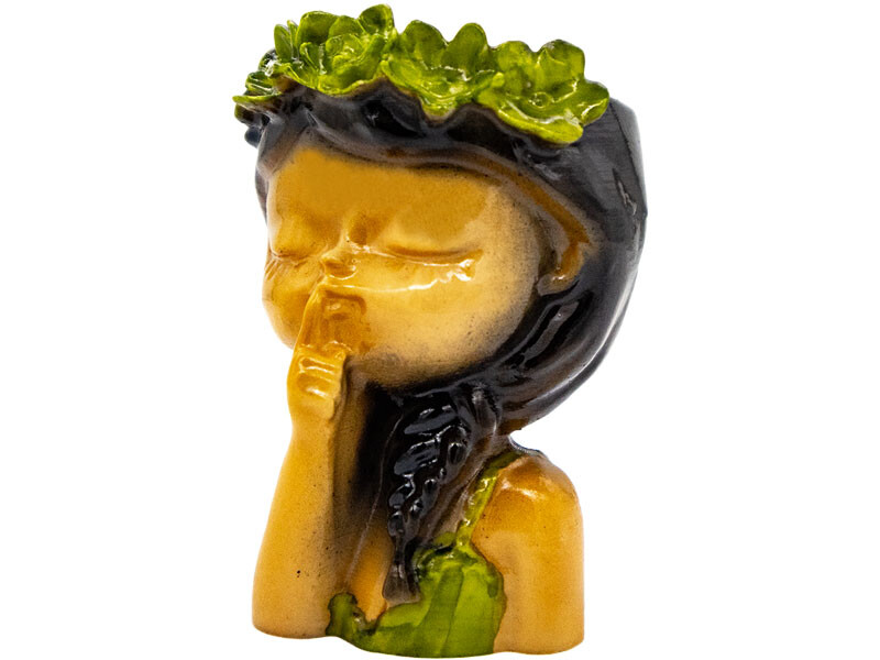 Çiçekli Sus Yapan Kız Beton Saksı Silikon Kalıp B-109 - 2