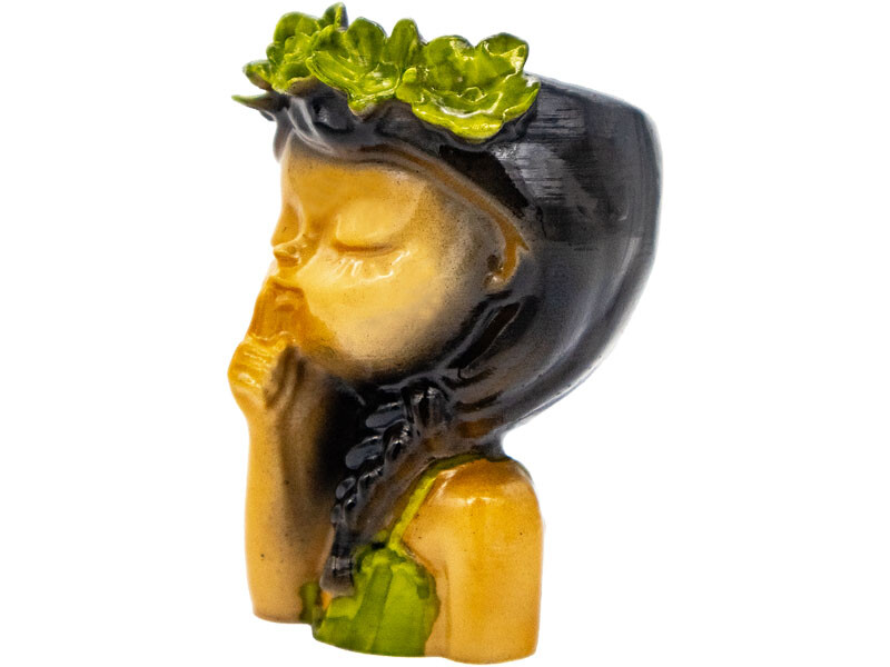 Çiçekli Sus Yapan Kız Beton Saksı Silikon Kalıp B-109 - 4