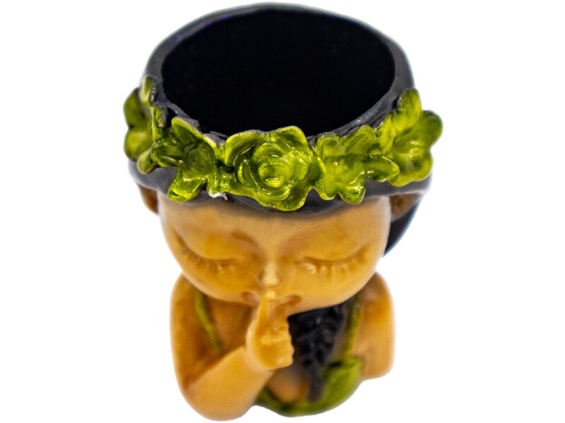 Çiçekli Sus Yapan Kız Beton Saksı Silikon Kalıp B-109 - 5