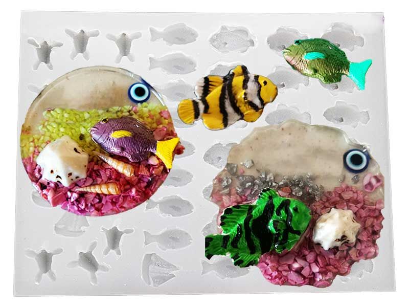 Çoklu Deniz Obje Magnet Süsleri Epoksi Kalıbı EPK-732 - 1