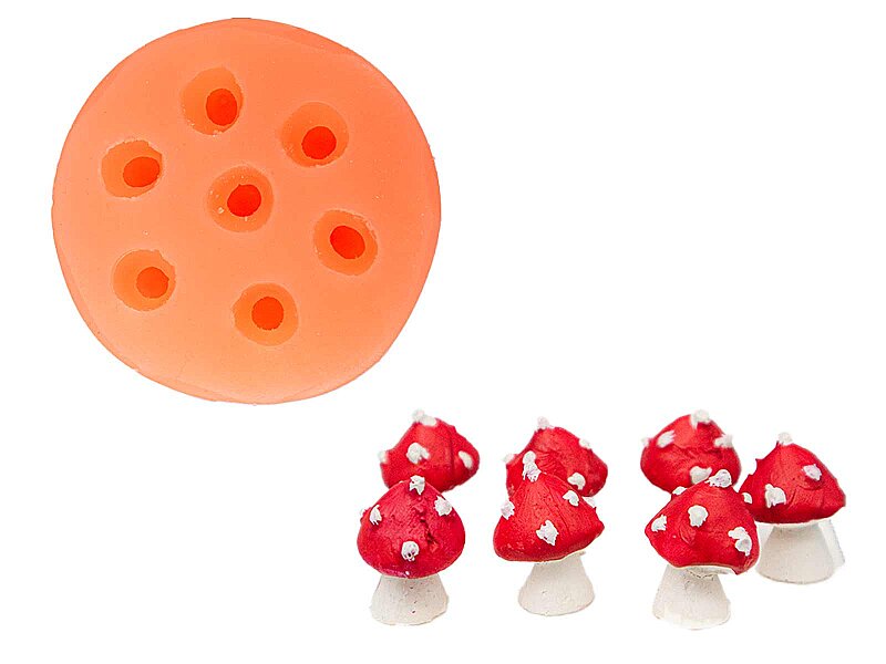 Çoklu Mini Mantar Silikon Mum Kalıbı M-335 - Kimyacınız