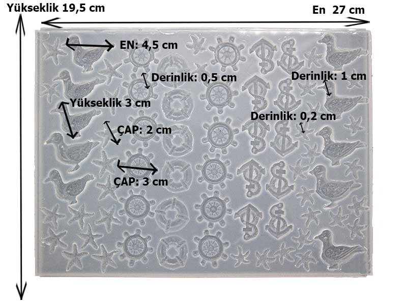 Çoklu Vapur Figür Magnet Süsü Epoksi Kalıbı EPK-794 - 3
