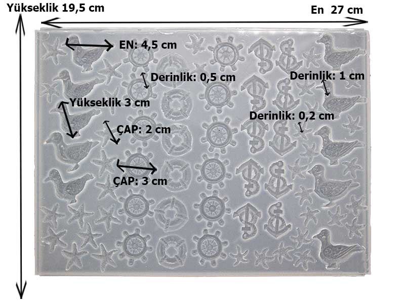 Çoklu Vapur Figür Magnet Süsü Epoksi Kalıbı EPK-794 - 3