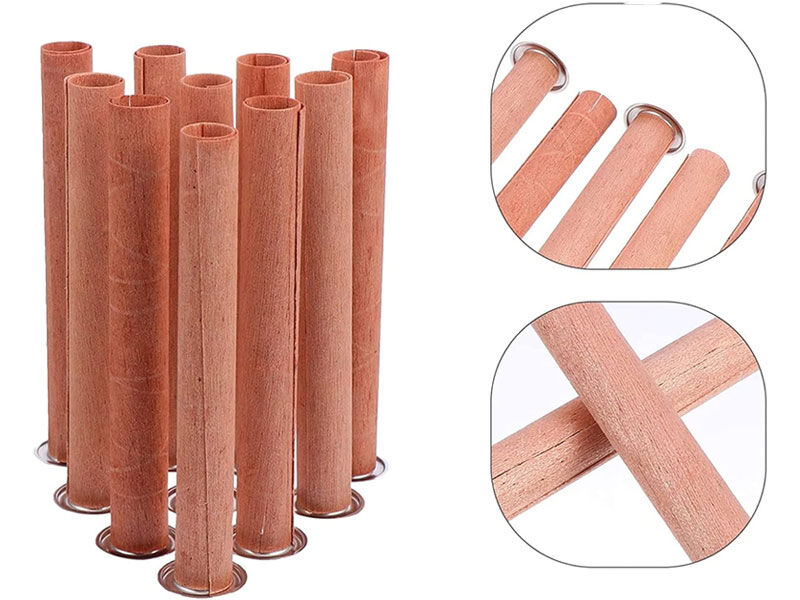 Dairesel Ahşap Fitil 12 cm Yapışkanlı Sehpa 10 Adet - 1