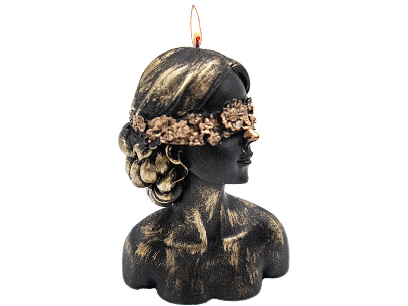 Dantelli Gözleri Bağlı Kadın Silikon Mum Kalıbı M-154 - 10